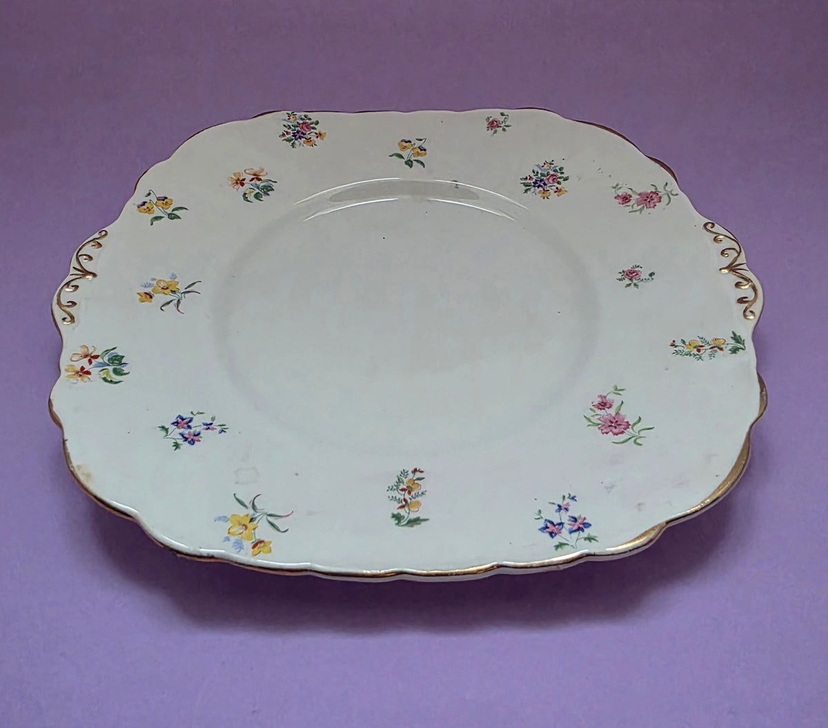 Vintage Colclough Floral Bone China Cake Plate | c. 1930