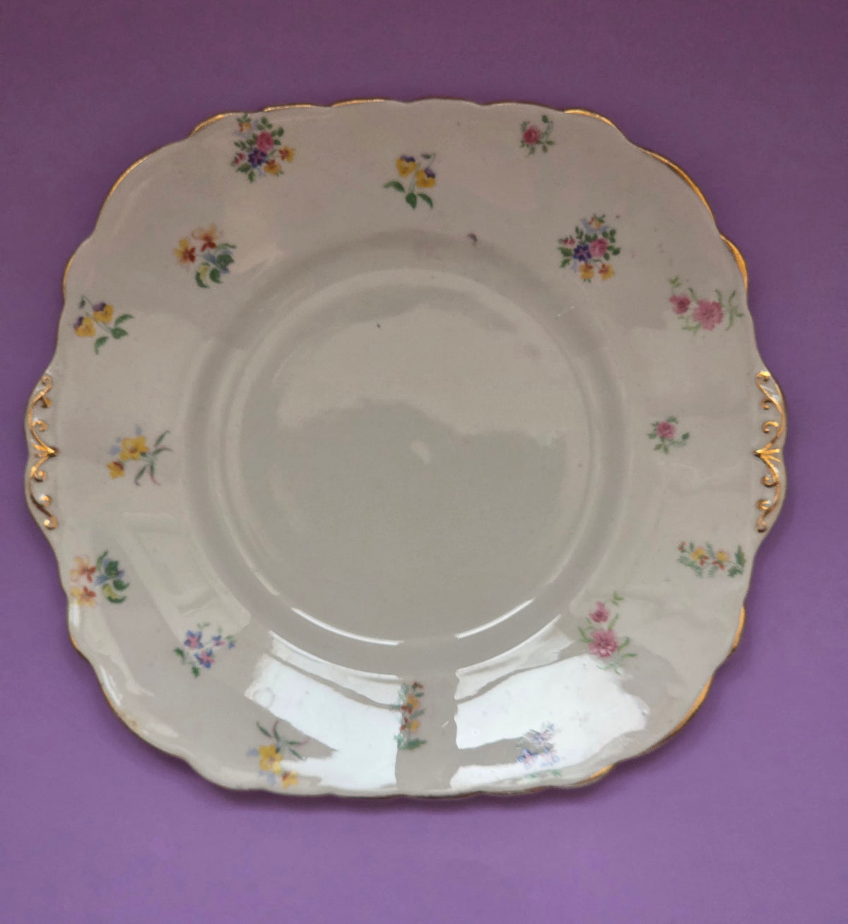 Vintage Colclough Floral Bone China Cake Plate | c. 1930