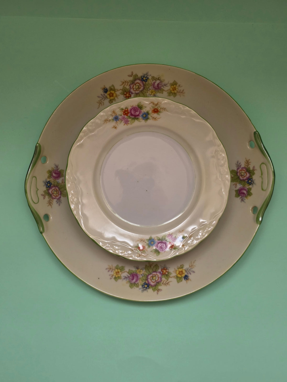 Vintage Chikaramachi Floral Cake Set for 6 | c. 1930
