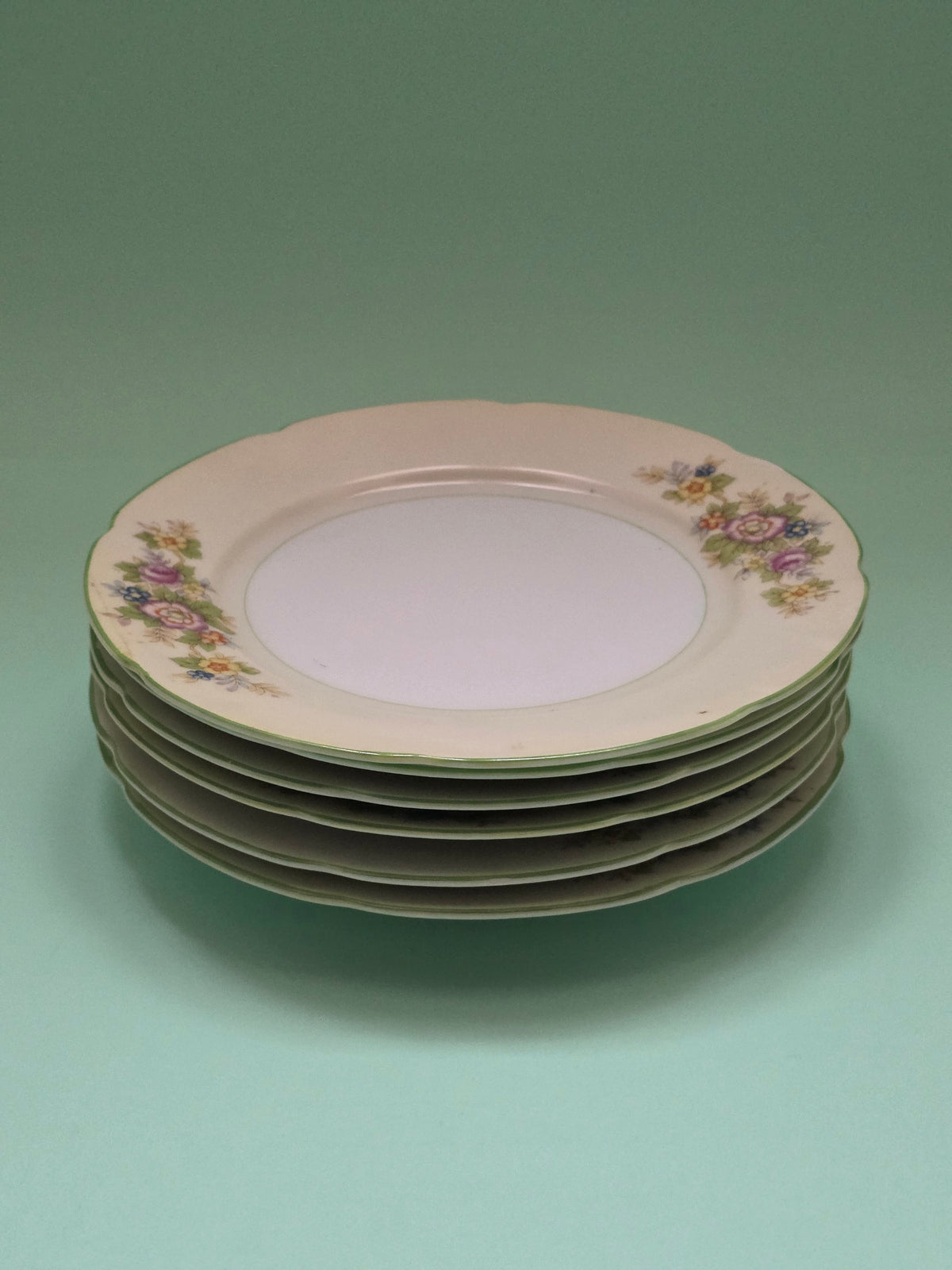 Vintage Chikaramachi Floral Breakfast Plates, Set of 6 | c. 1930