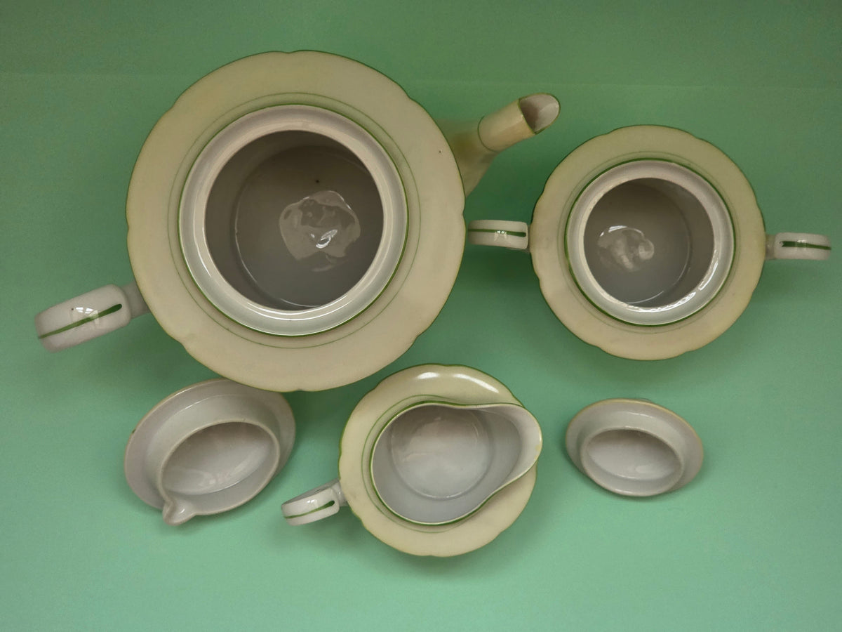 Vintage Chikaramachi Floral Teapot, Milk Jug & Sugar Bowl Set | c. 1930
