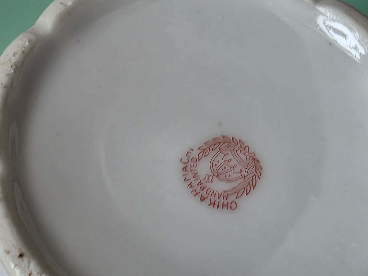 Vintage Chikaramachi Floral Cups & Saucers, Set of 8 | c. 1930