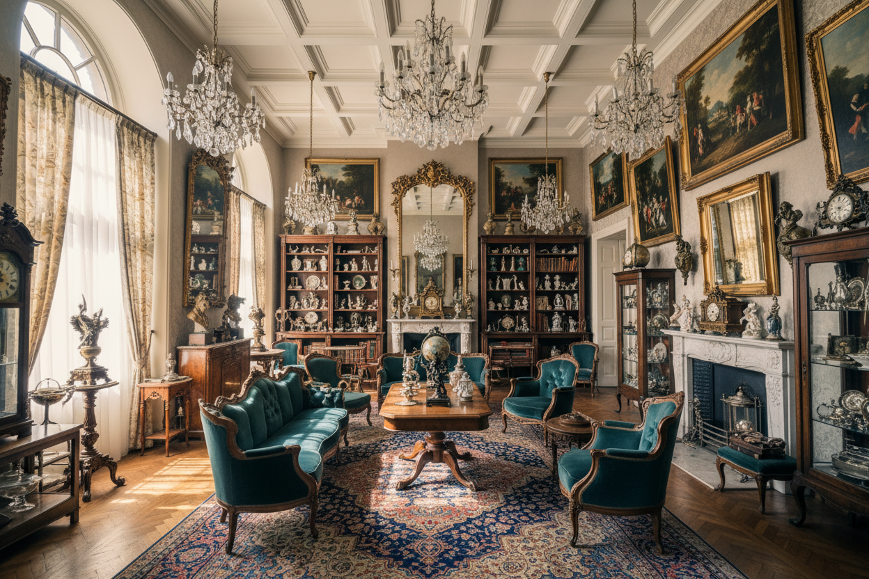 Antieke kamer vol bijzondere objecten