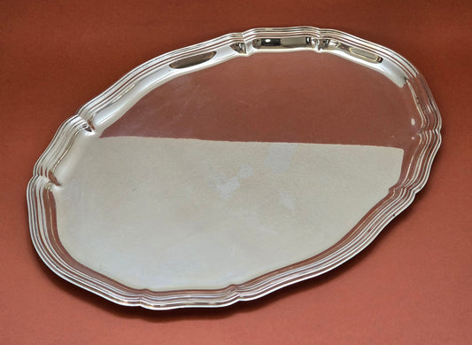 Maltese Silver-Plated Serving Tray | Sterling Jewellers Ltd. Malta | c.1970s