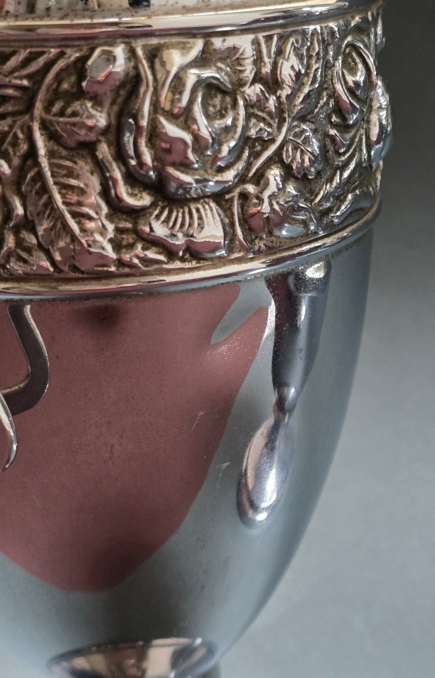 Art Nouveau / Jugendstil Silver-Plated Vase Pair – Repoussé Rose Frieze, c.1900
