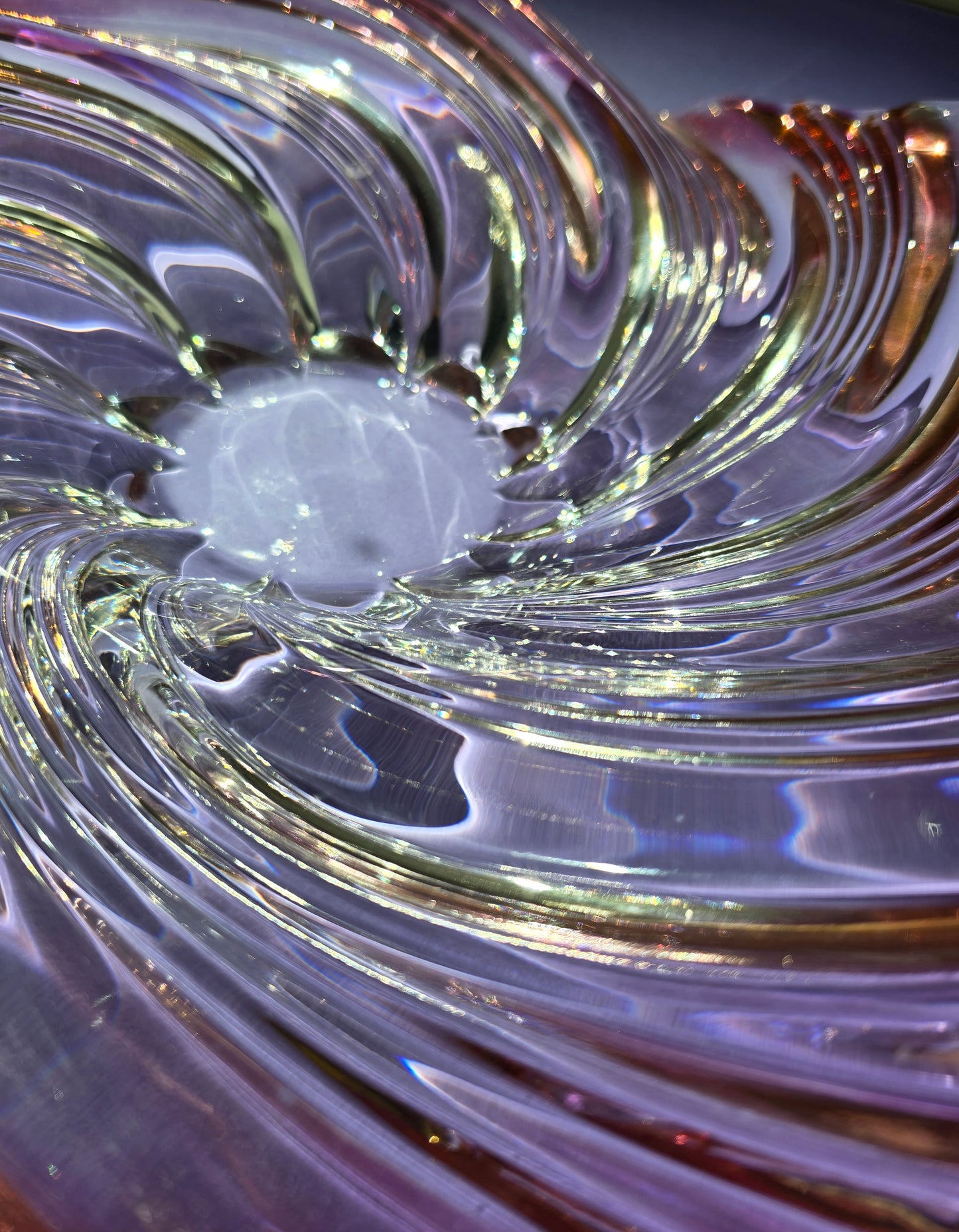 Mikasa Crystal Swirl Bowl, Art Nouveau Revival, c.1970s