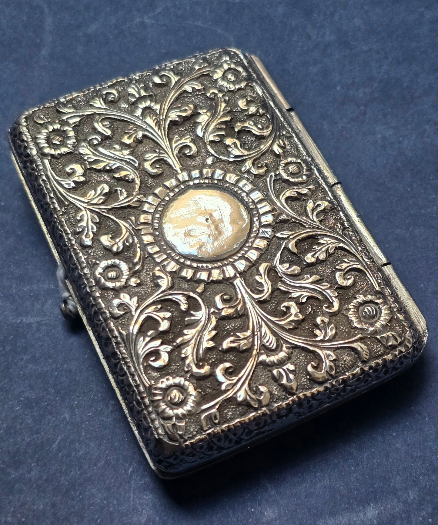 Antique Persian Silver Cigarette Case Isfahan