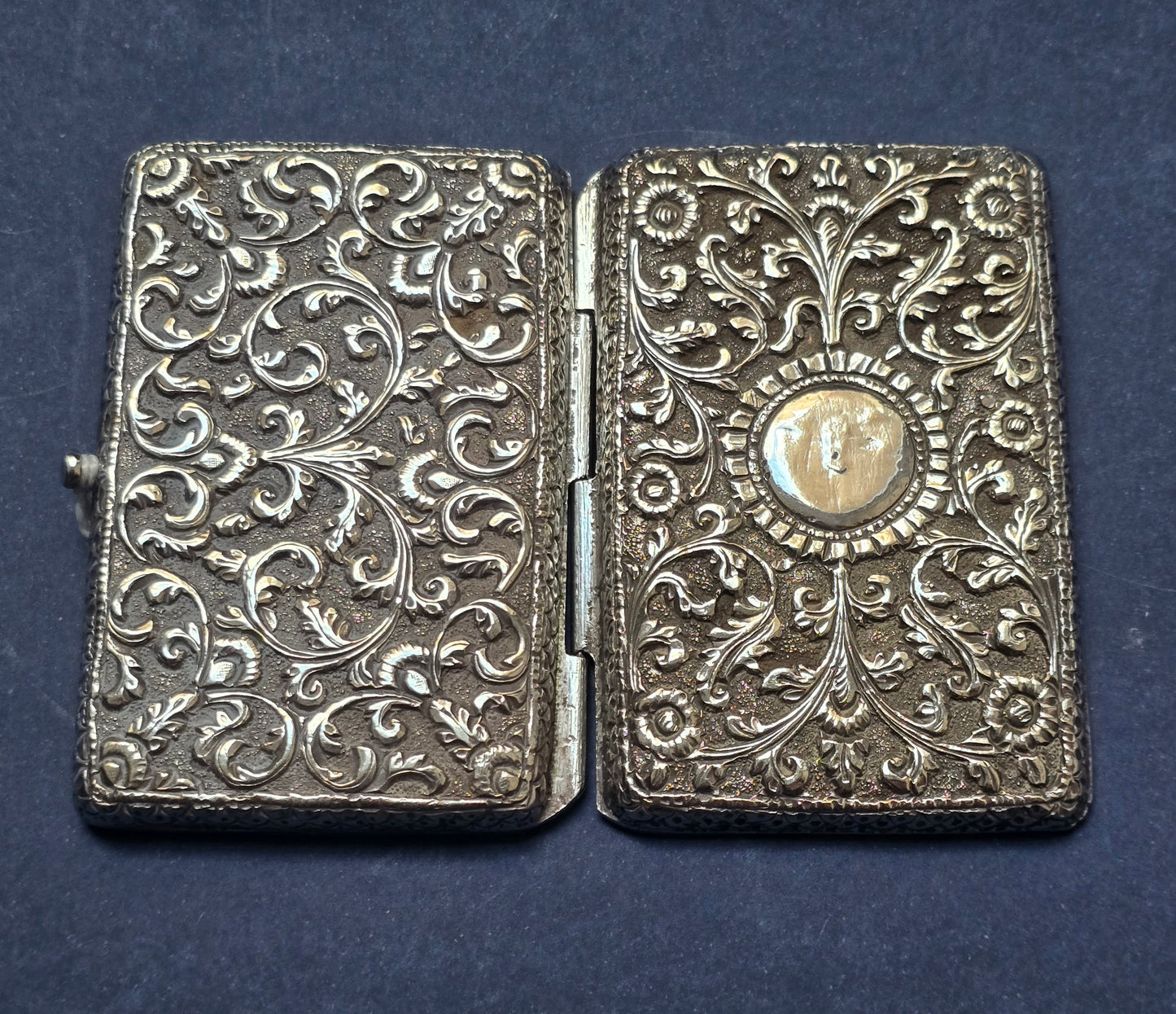 Antique Persian Silver Cigarette Case Isfahan