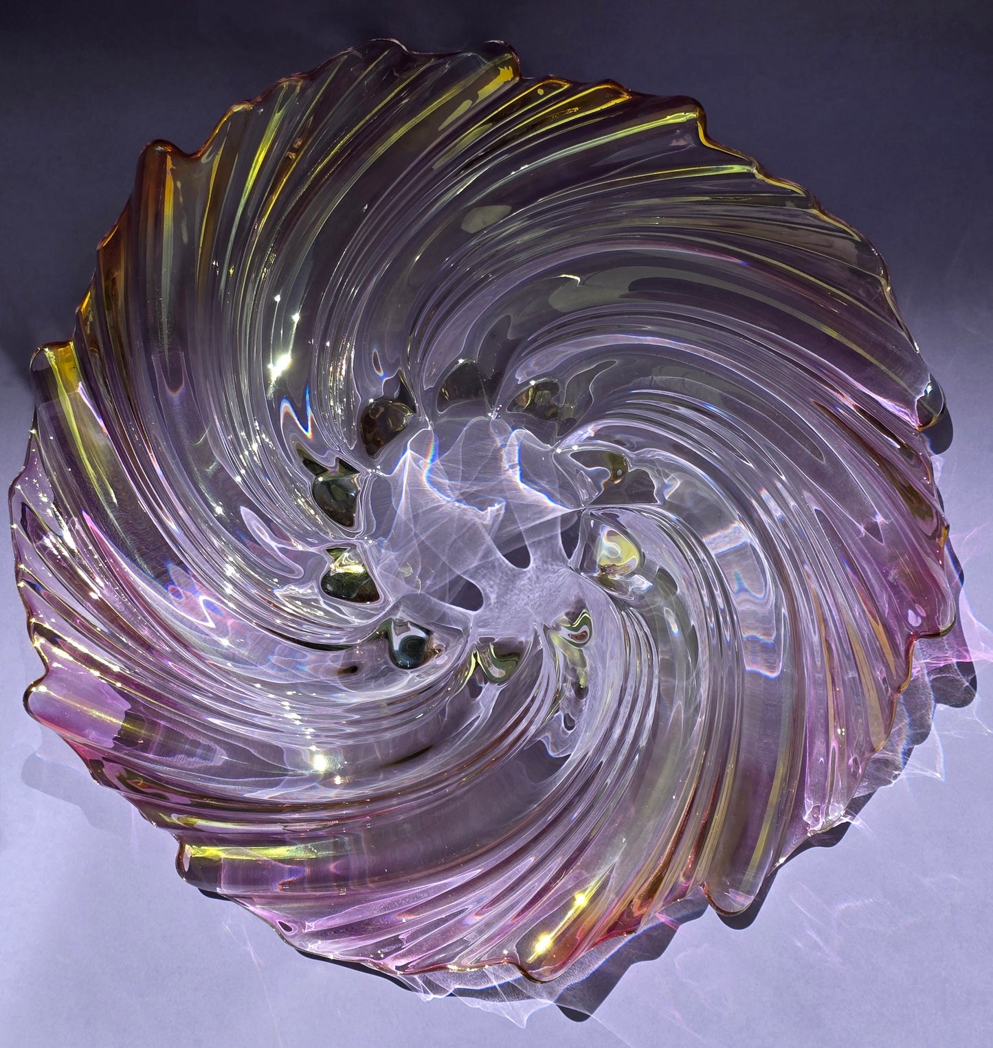 Mikasa Crystal Swirl Bowl, Art Nouveau Revival, c.1970s
