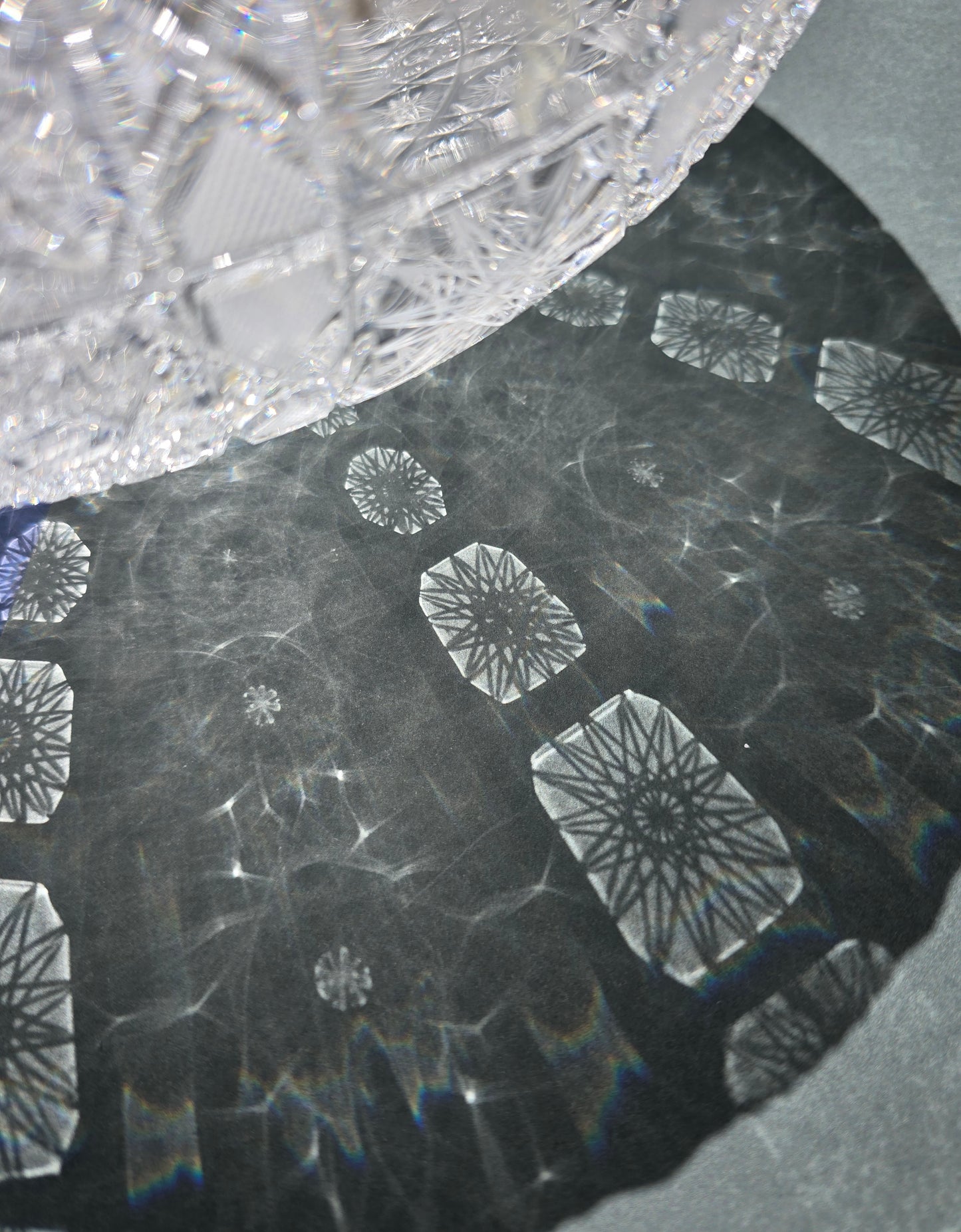 Large Bohemian Cut Crystal Bowl, c.1960s