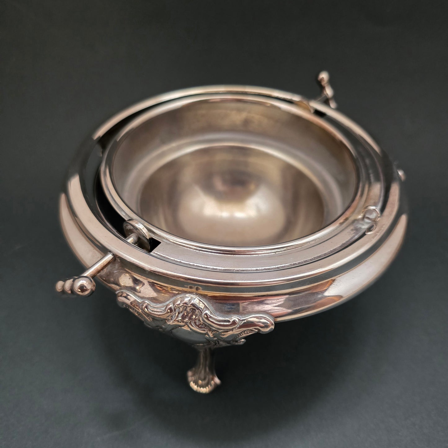 Antique Caviar Server | Silver-Plated Chrome | 1920s