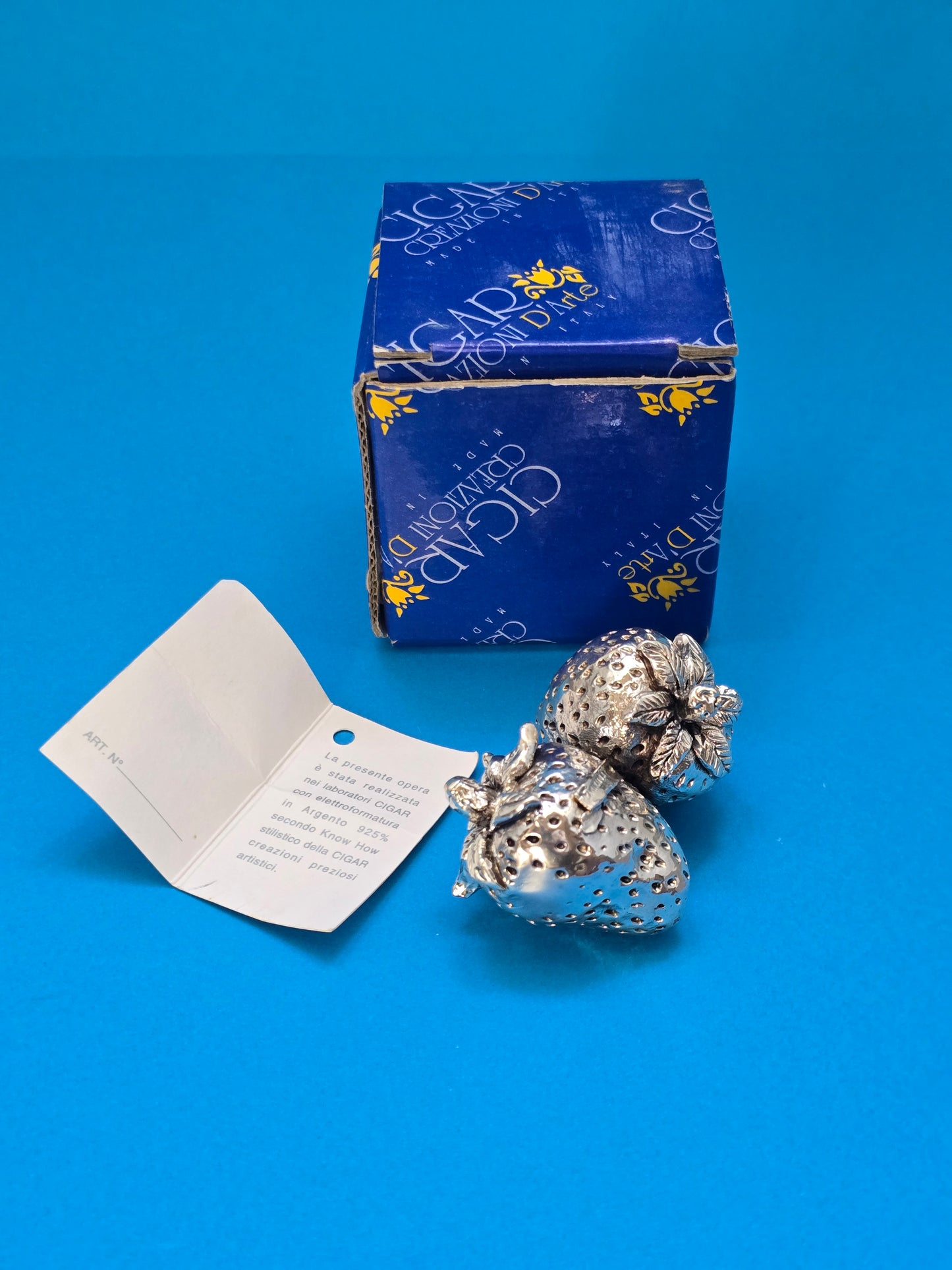 Italian Sterling Silver Strawberry Box | CIGAR Creazioni d'Arte | 925 Silver | c.1980s