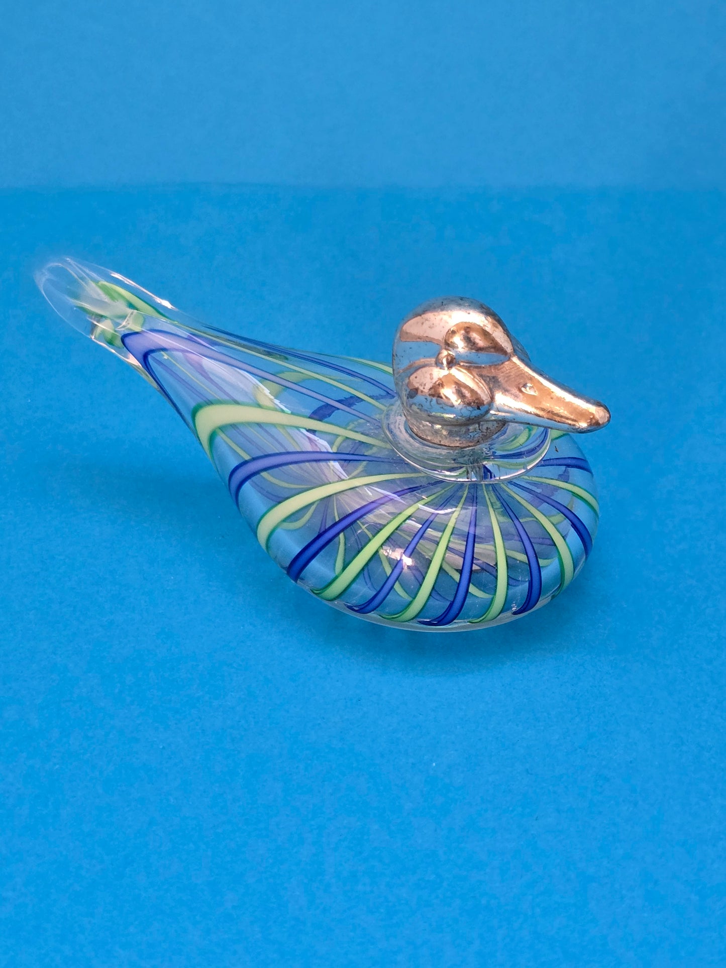 Murano Glass Duck | Filigrana | Silver Head | Maestri di Murano | c.1980s