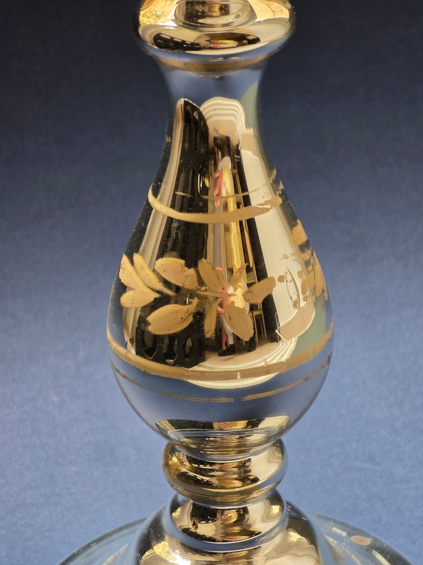 French Mercury Glass Candlestick – c.1850