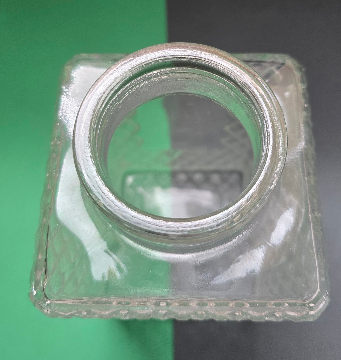 Vintage Diamond-Cut Glass Decanter with Stopper – c.1970s