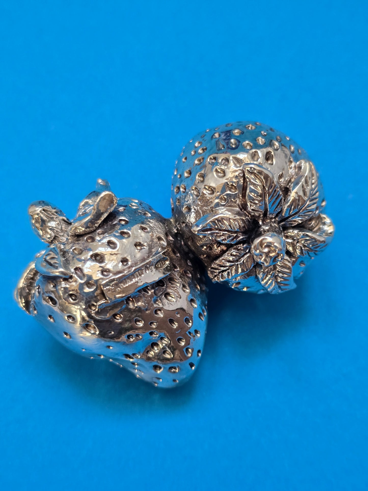 Italian Sterling Silver Strawberry Box | CIGAR Creazioni d'Arte | 925 Silver | c.1980s