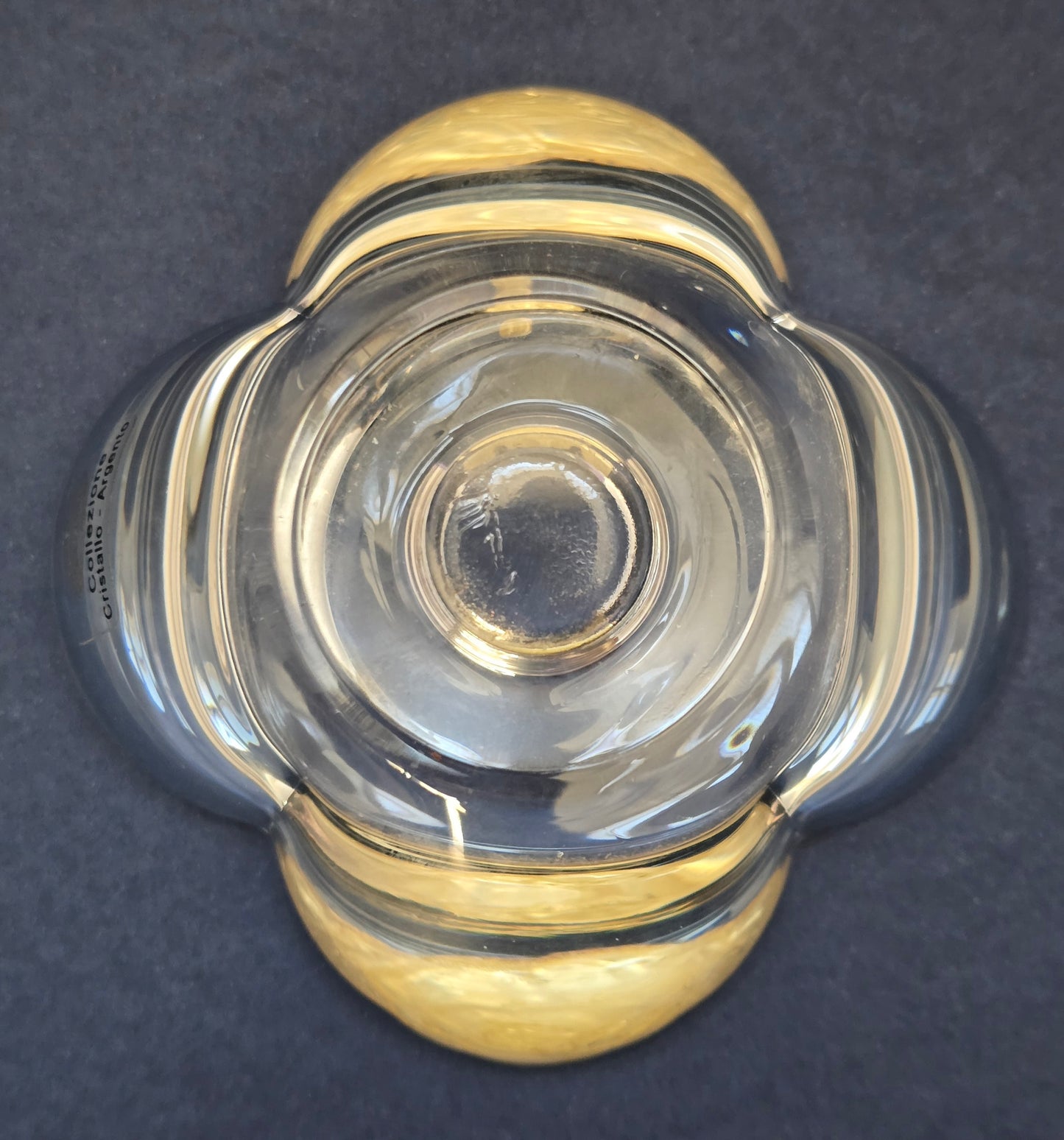 Italian Crystal Candle Holder | Silver Roses | Valori Collezione Cristallo-Argento | c.1980s
