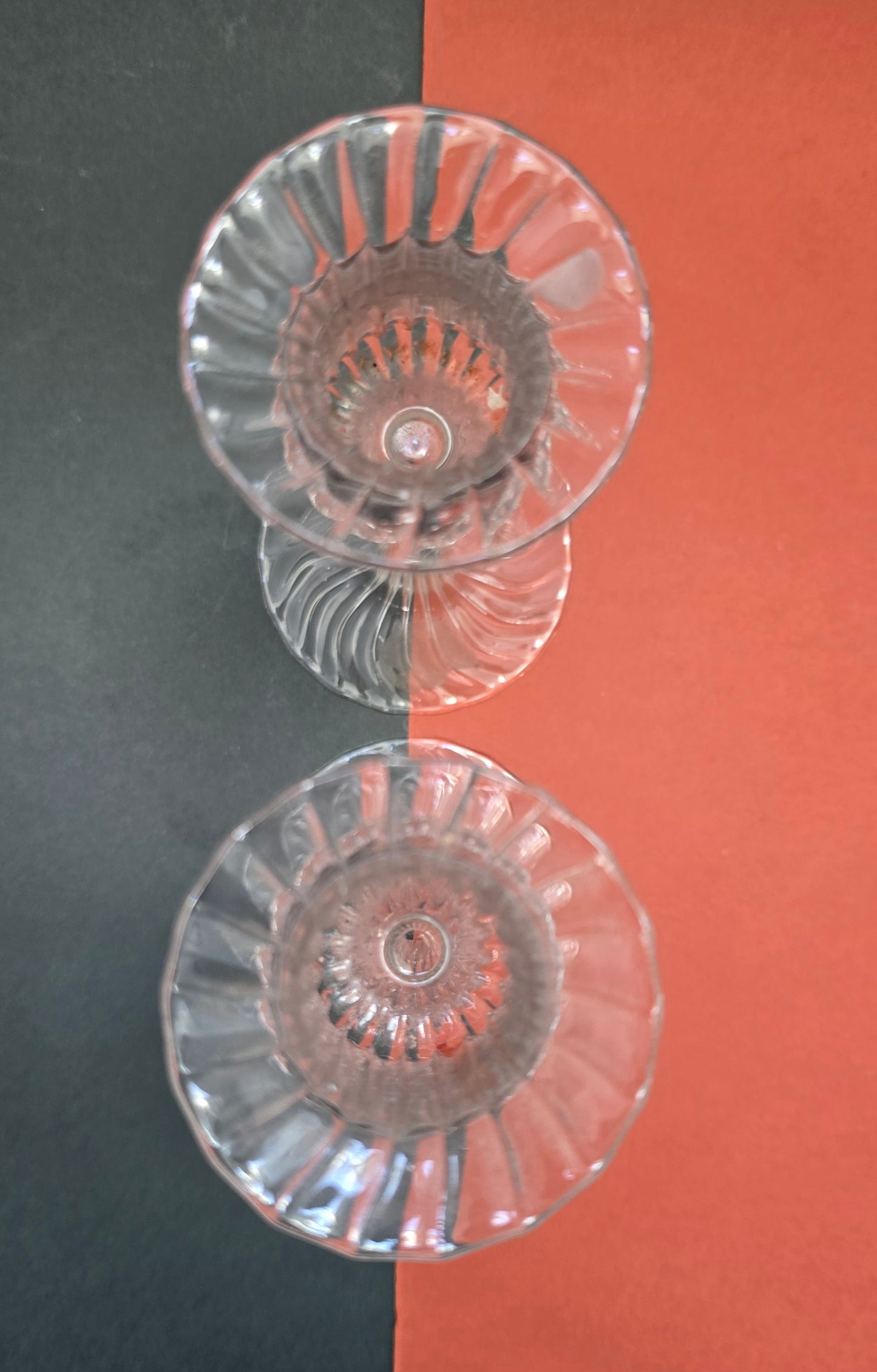 Pair of Murano Glass Candlesticks | Vetro Soffiato | Silver Collar | c.1960s