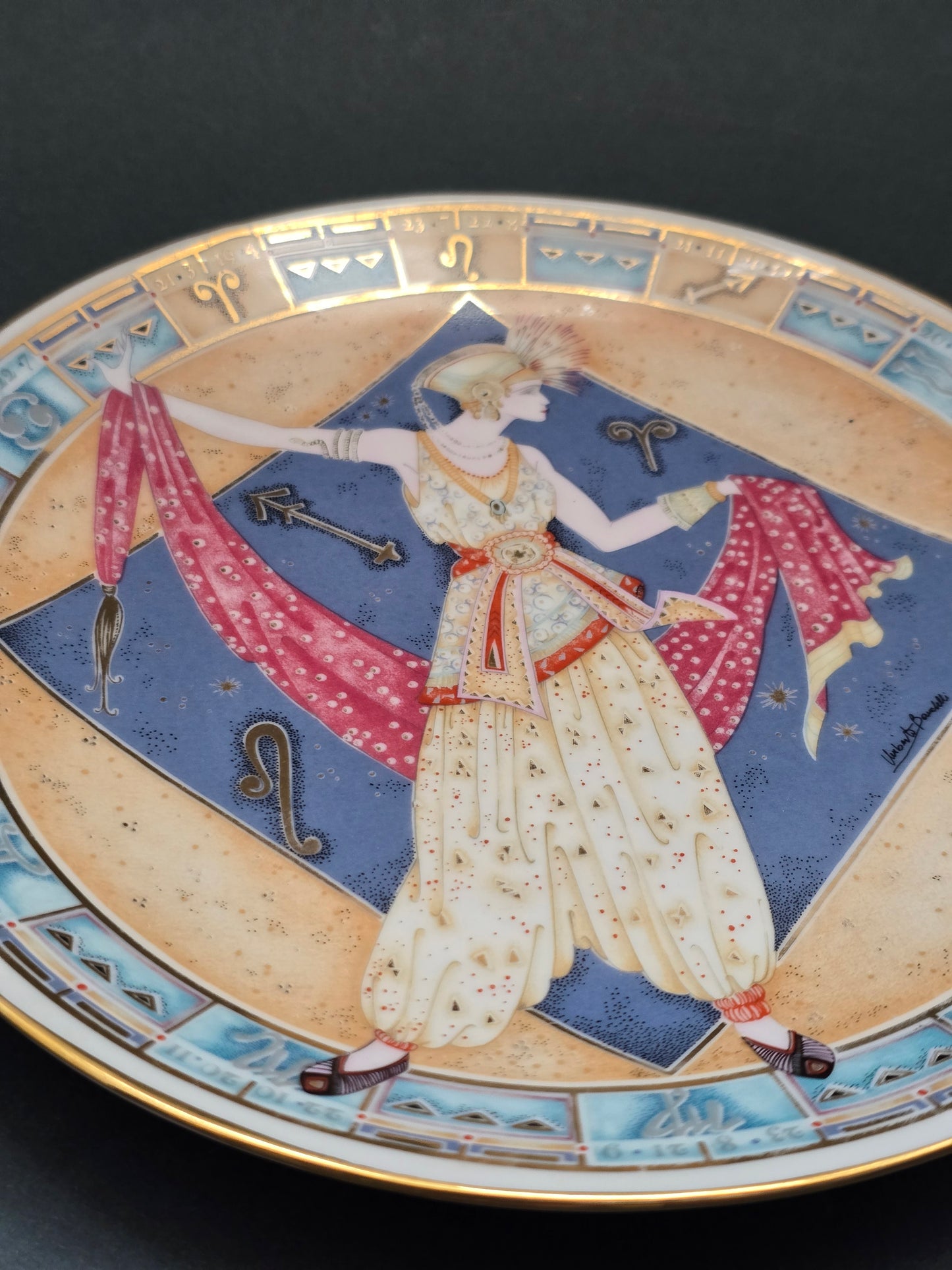 Gerosa-Porzellan Malta Zodiac Wall Plate – Signed Umberto Banchelli, c.1970s