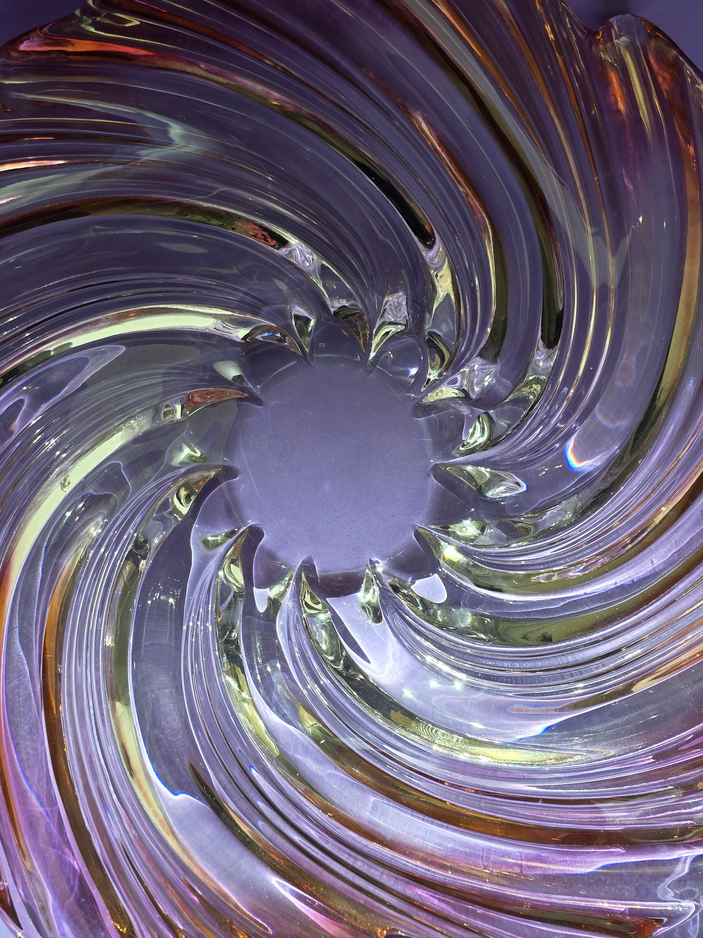 Mikasa Crystal Swirl Bowl, Art Nouveau Revival, c.1970s