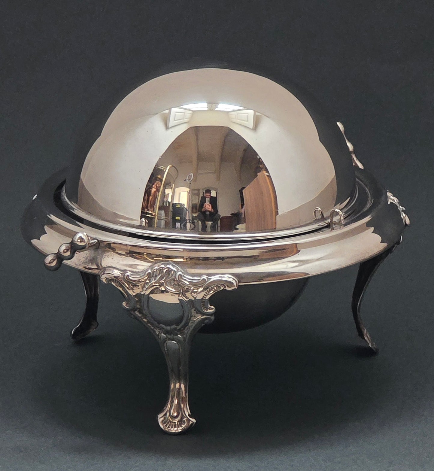 Antique Caviar Server | Silver-Plated Chrome | 1920s