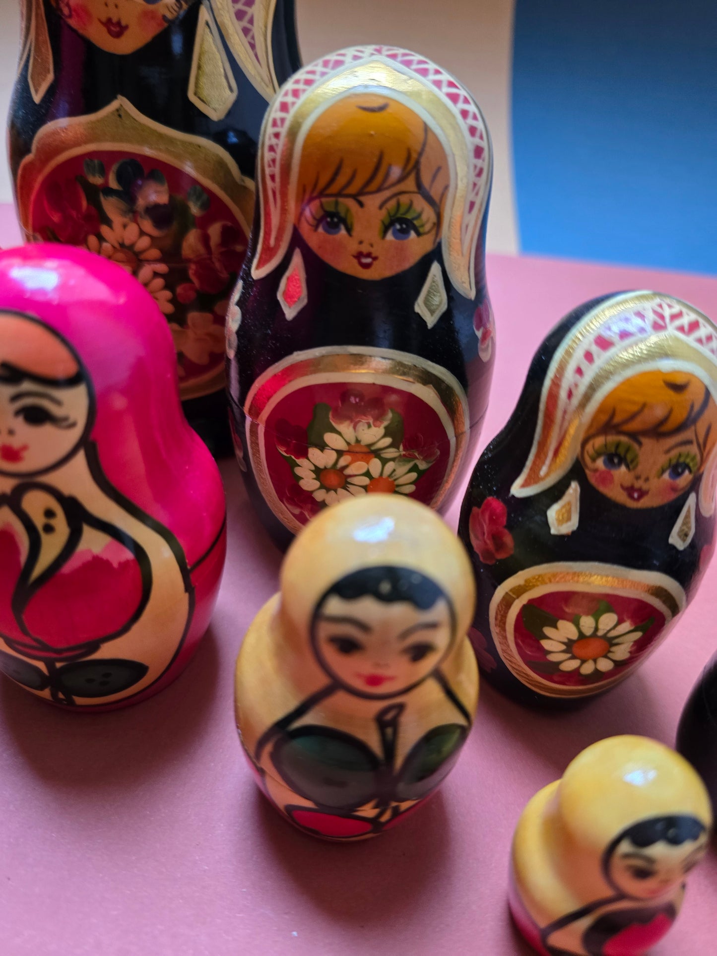 Soviet Russian Matryoshka Nesting Dolls – Hand-Painted, 1950s USSR