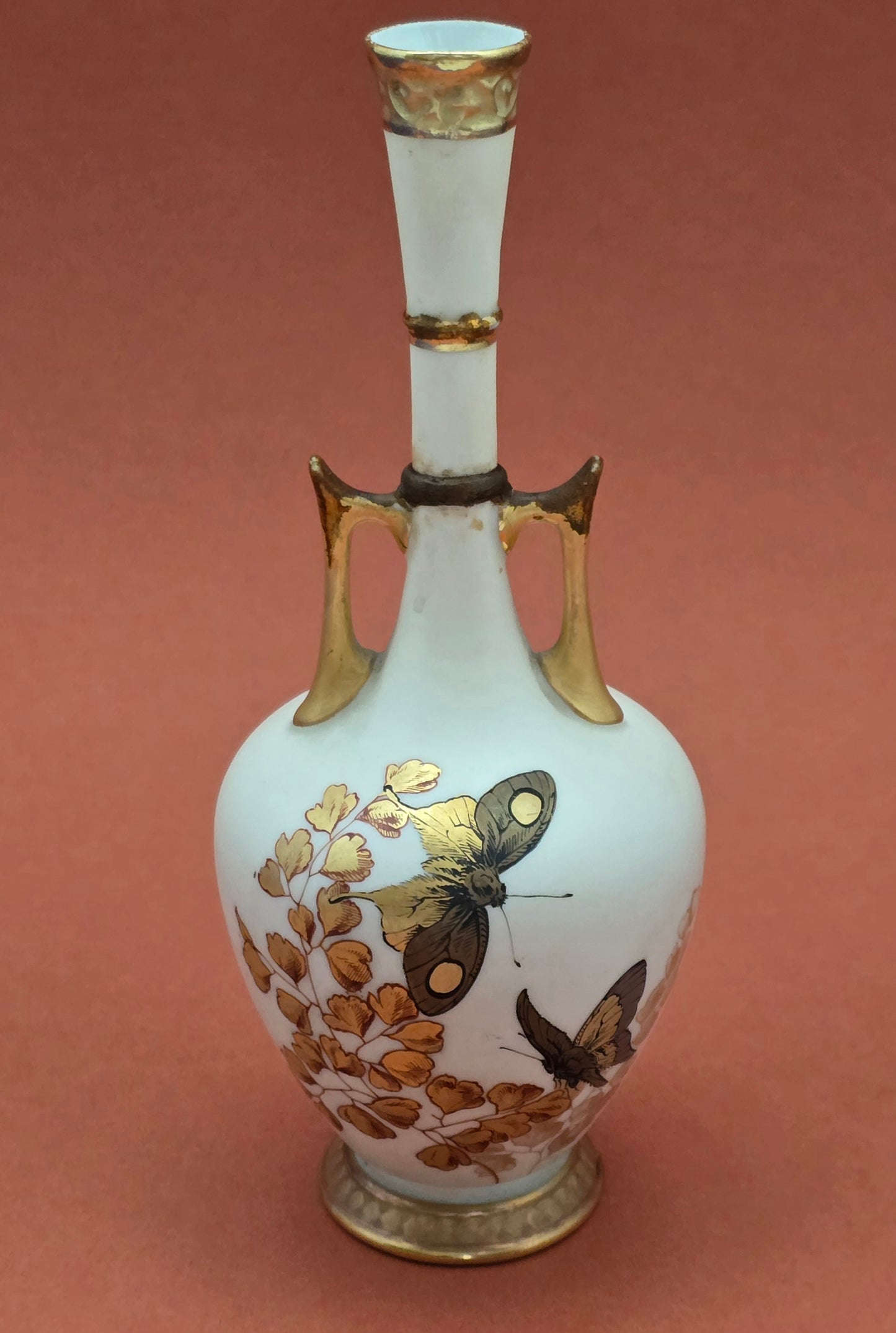 Royal Worcester Blush Ivory Butterfly Vase – circa 1900