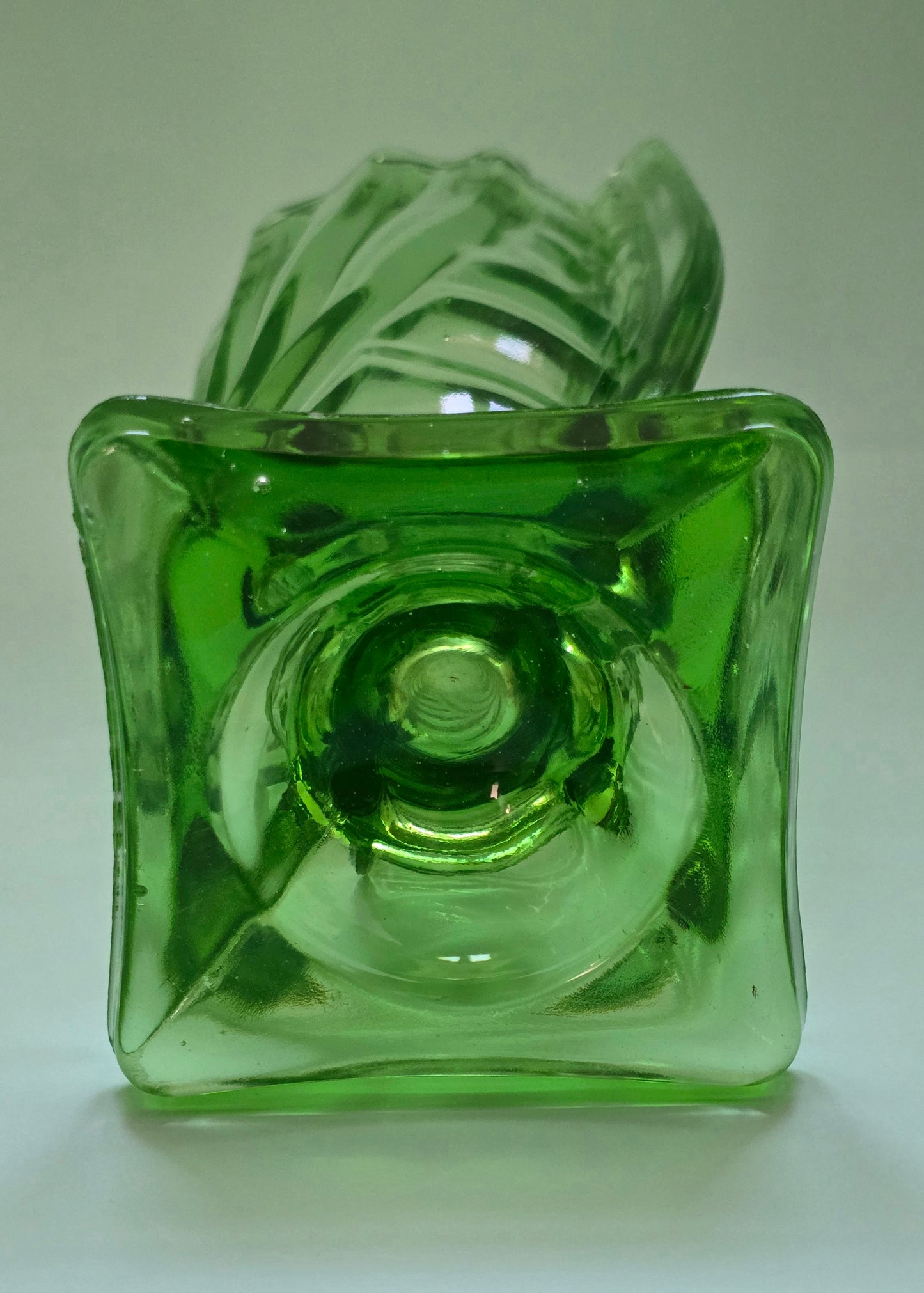 Josef Inwald Barolac Art Deco Winged Vase – Green Glass c.1930s