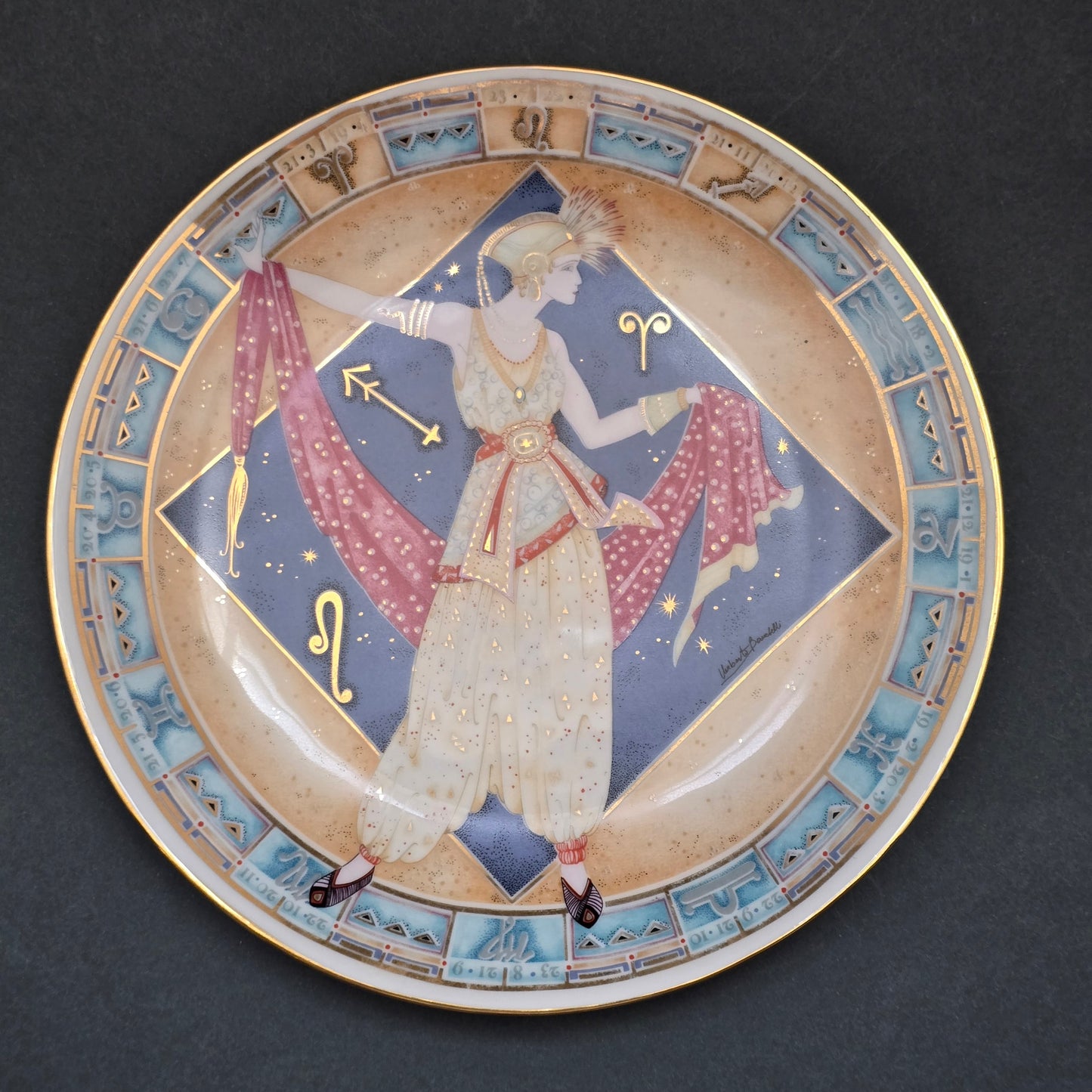 Gerosa-Porzellan Malta Zodiac Wall Plate – Signed Umberto Banchelli, c.1970s