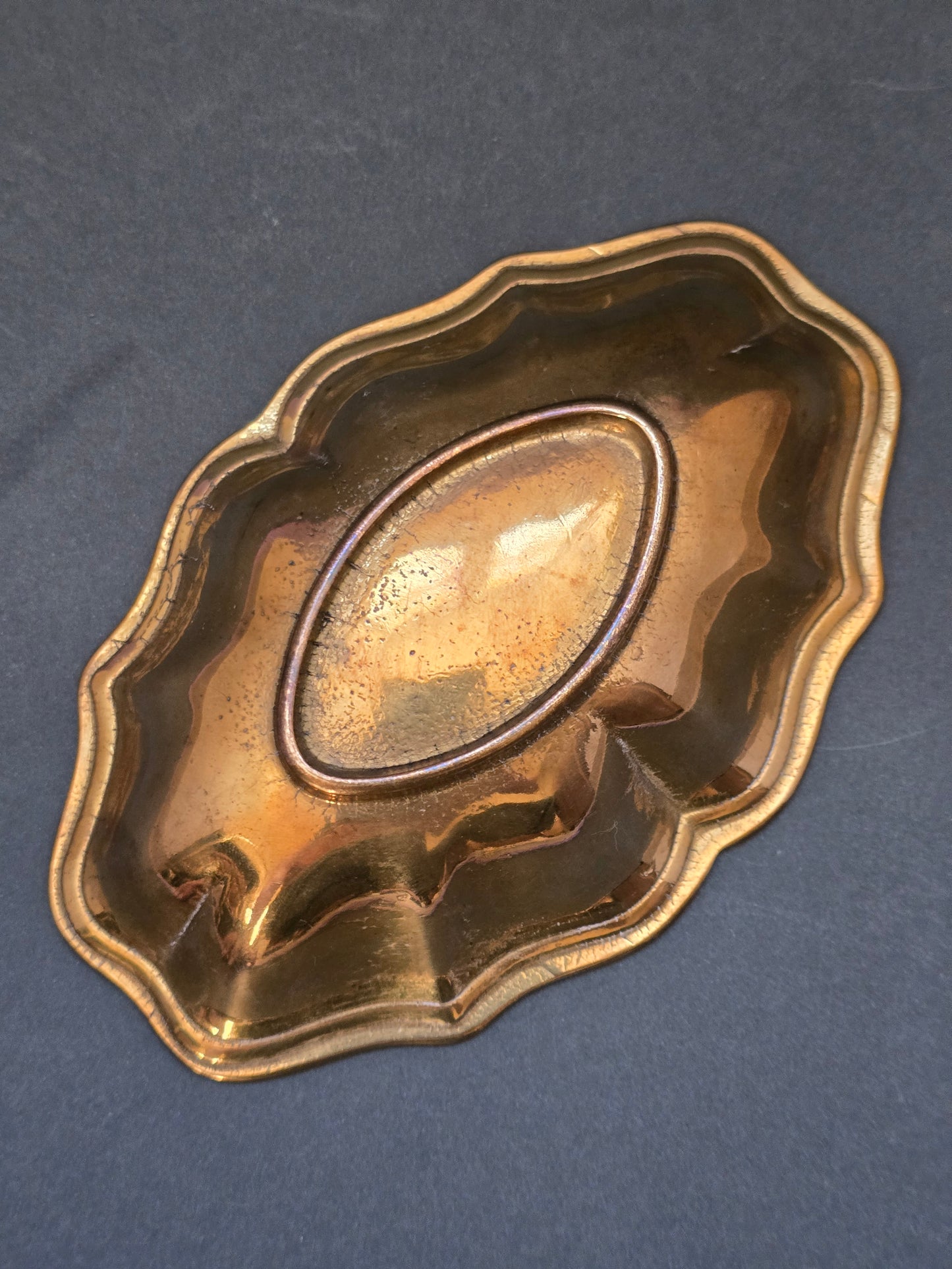 Antique Brass Vide-Poche | Scalloped Edge | c.1920s