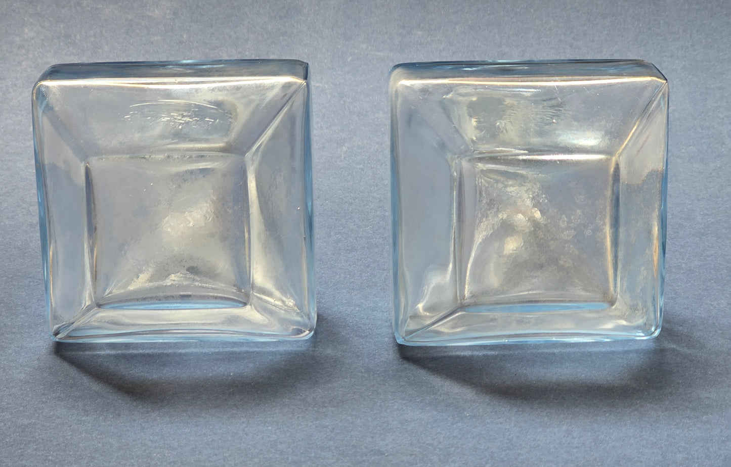 Vintage Lead Crystal Perfume Bottle with Faceted Stopper, Light Blue Tint, c.1930–1950