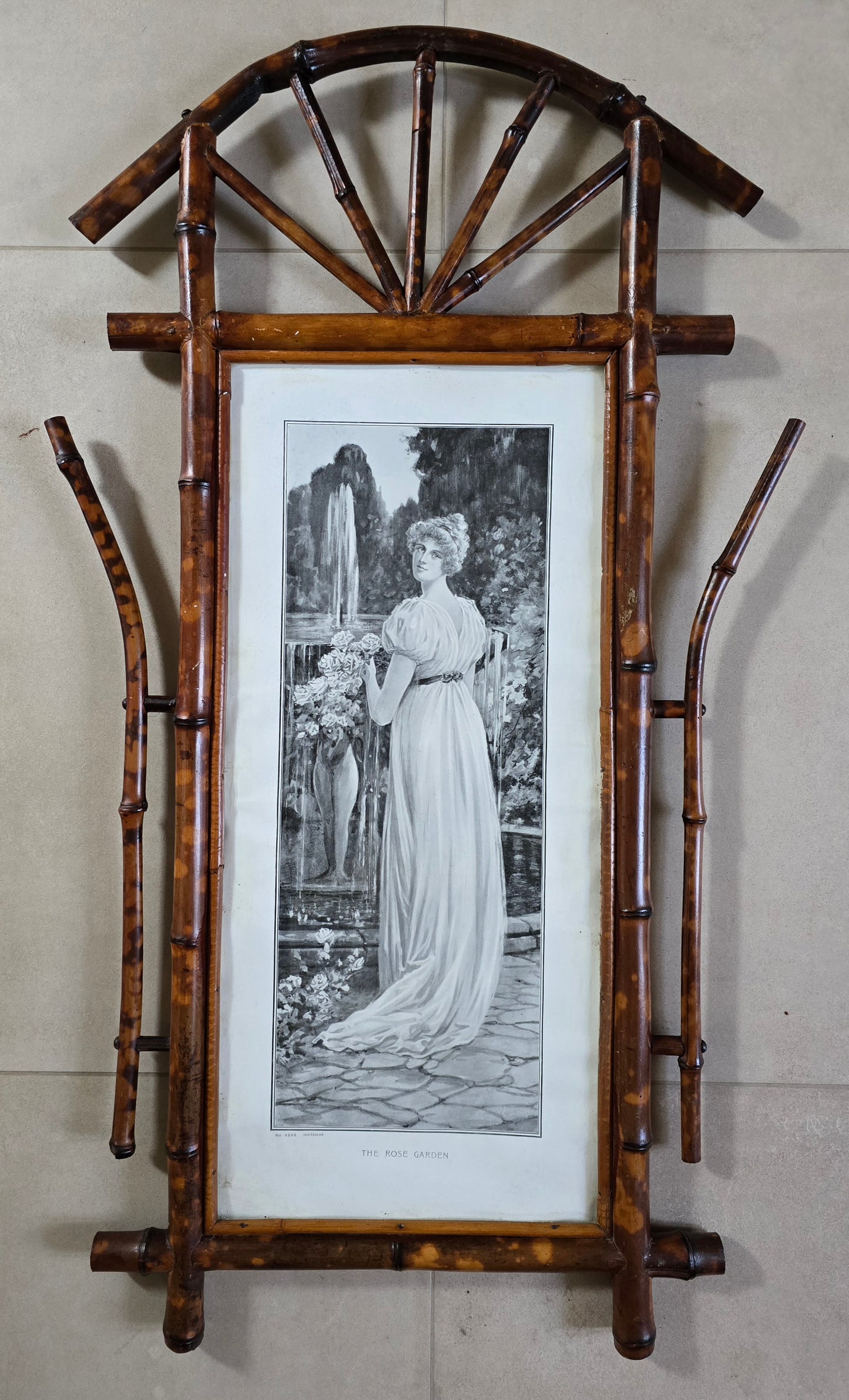 Set of 5 Victorian Sentimental Prints in Original Bamboo Japonisme Frames, c.1870–1890