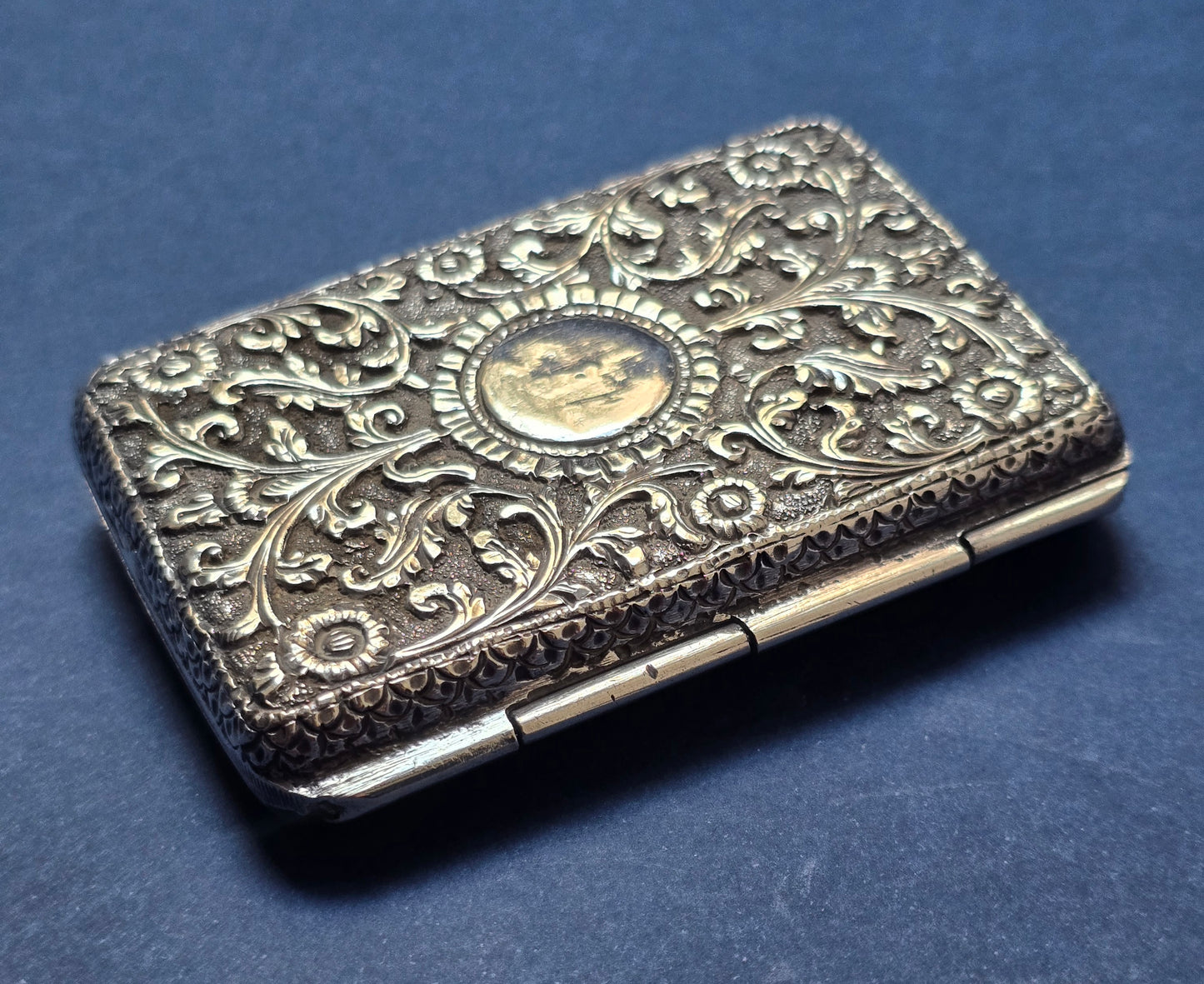 Antique Persian Silver Cigarette Case Isfahan