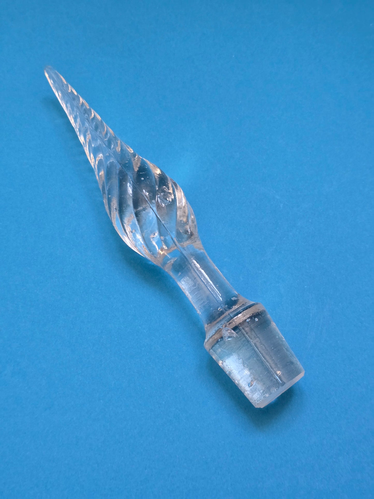 Italian Empoli Cobalt Blue Glass Decanter | Gold Decoration | c.1960s
