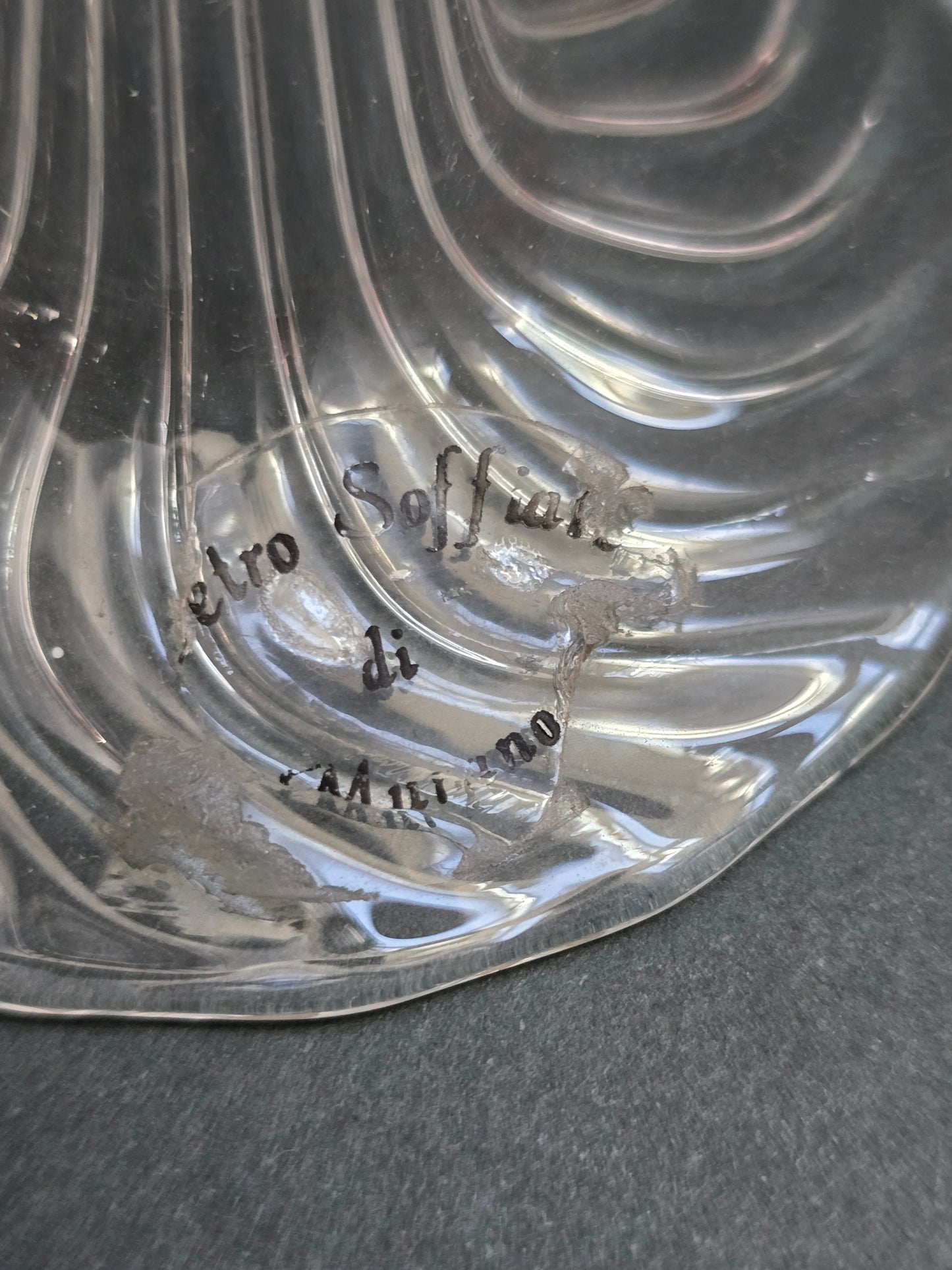 Pair of Murano Glass Candlesticks | Vetro Soffiato | Silver Collar | c.1960s