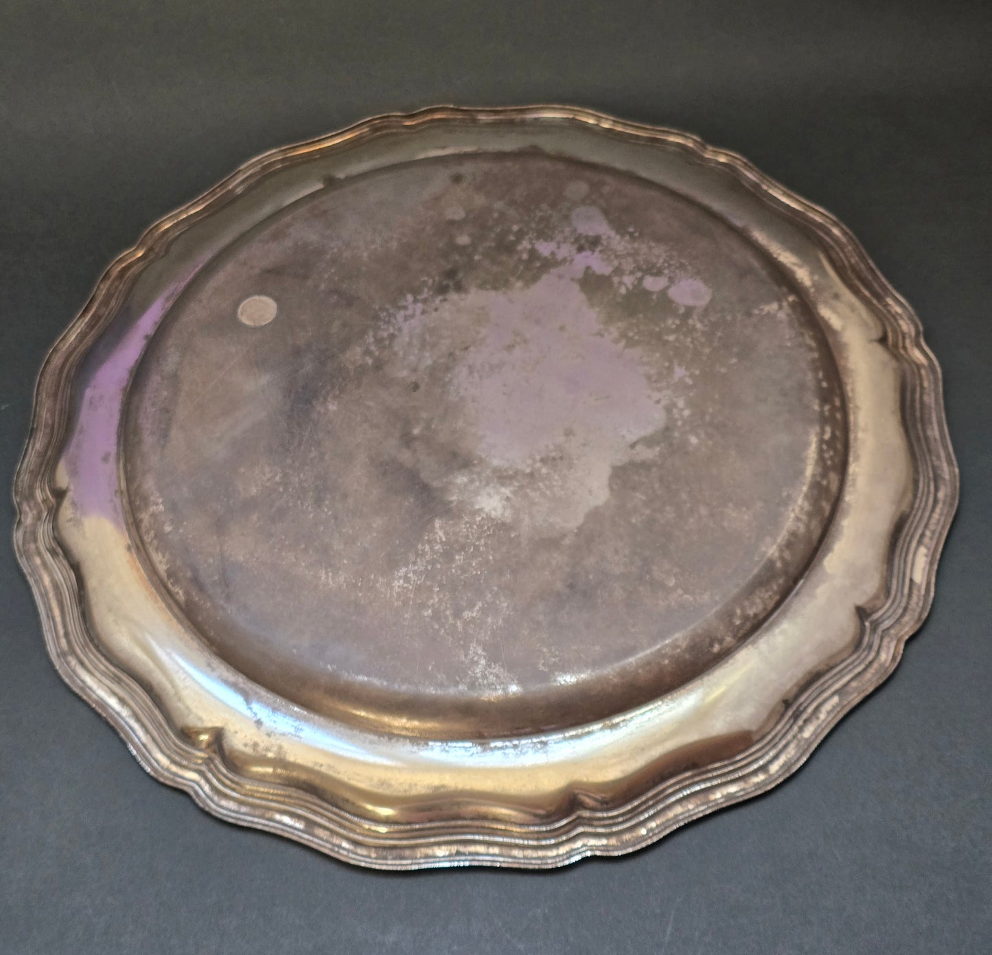 Large Swedish Silver-Plated Serving Tray | Scalloped Edge | c.1960s