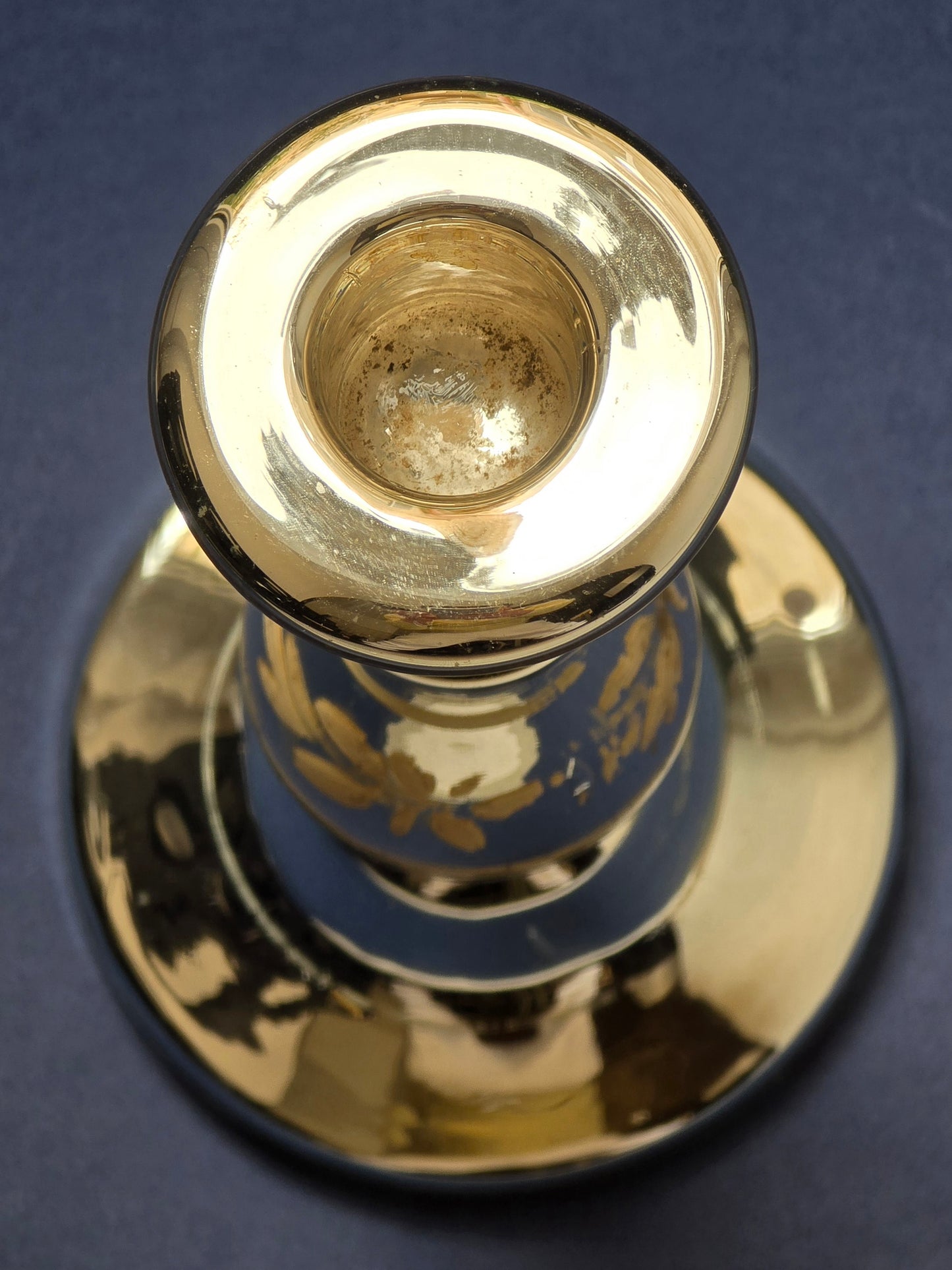 French Mercury Glass Candlestick – c.1850