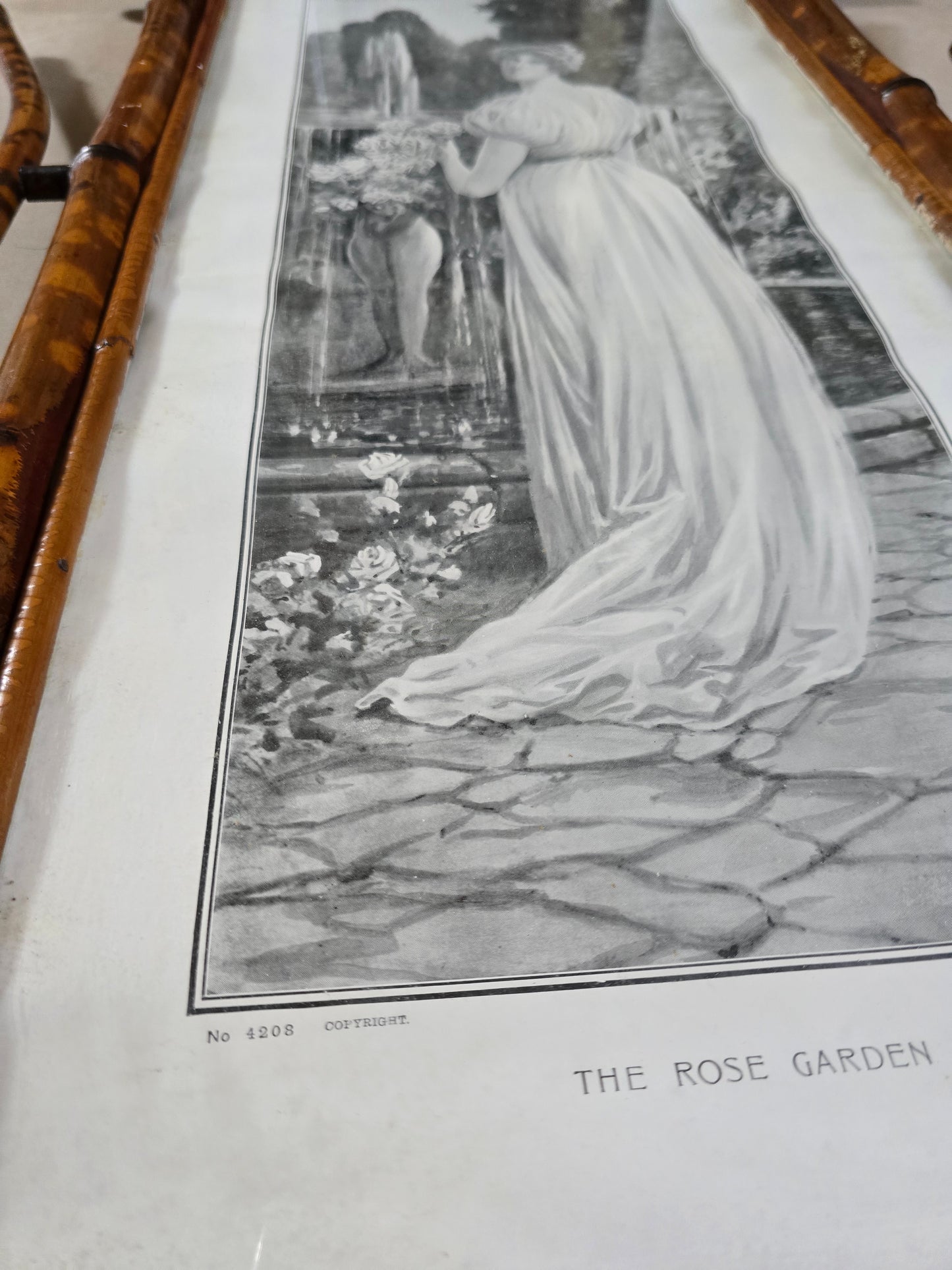 Set of 5 Victorian Sentimental Prints in Original Bamboo Japonisme Frames, c.1870–1890