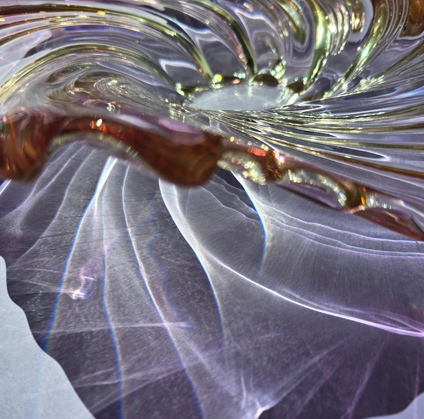 Mikasa Crystal Swirl Bowl, Art Nouveau Revival, c.1970s