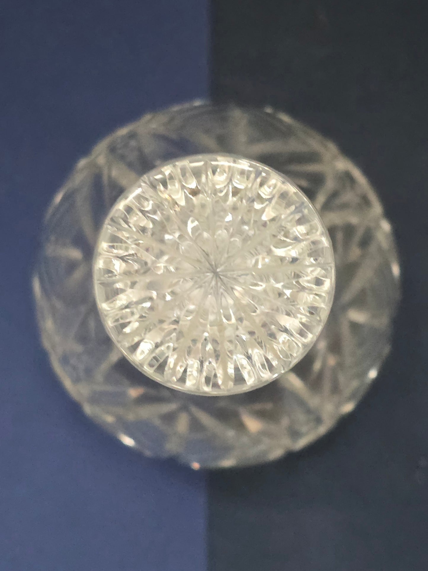 Antique Cut Crystal Decanter with Fan-Cut Stopper & Pinwheel Pattern, c.1920