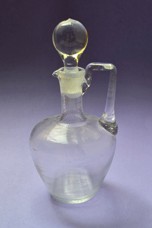 Mouth-Blown Frisian Thread Glass Carafe with Stopper – c.1900