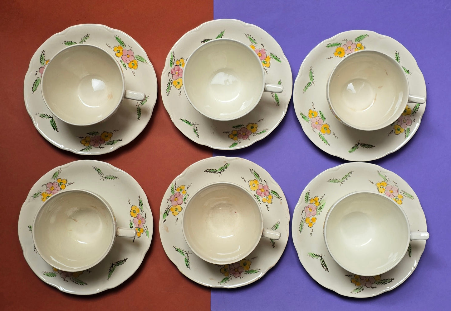 Jas. Broadhurst & Sons 'Clyde' Complete Tea Service for Six, Hand-Painted Floral, c.1930–1940