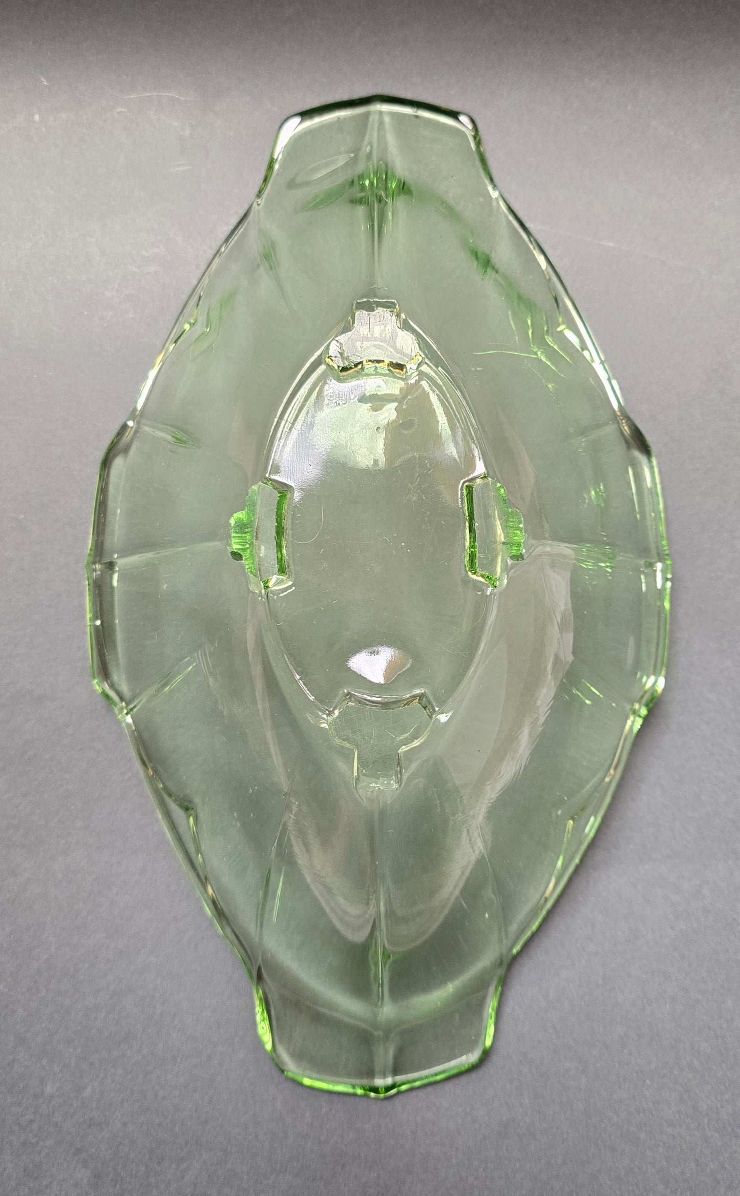 Bagley Uranium Glass Art Deco Footed Bowl – c.1930s England