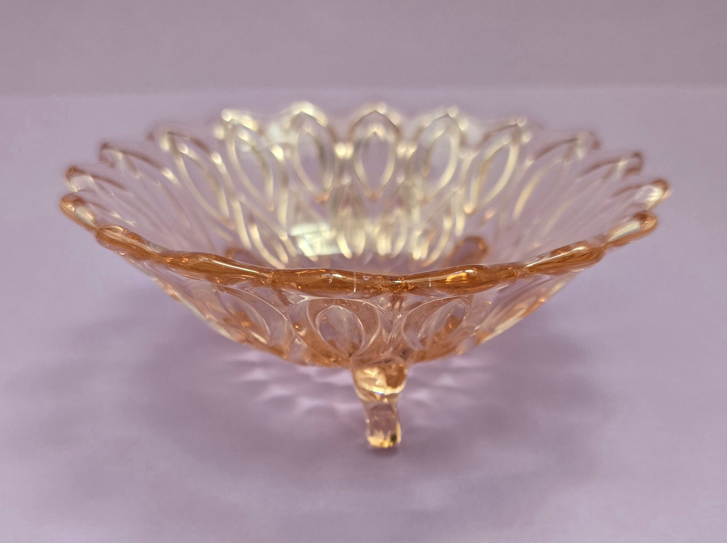 Art Deco Rosaline Glass Footed Dish c.1930