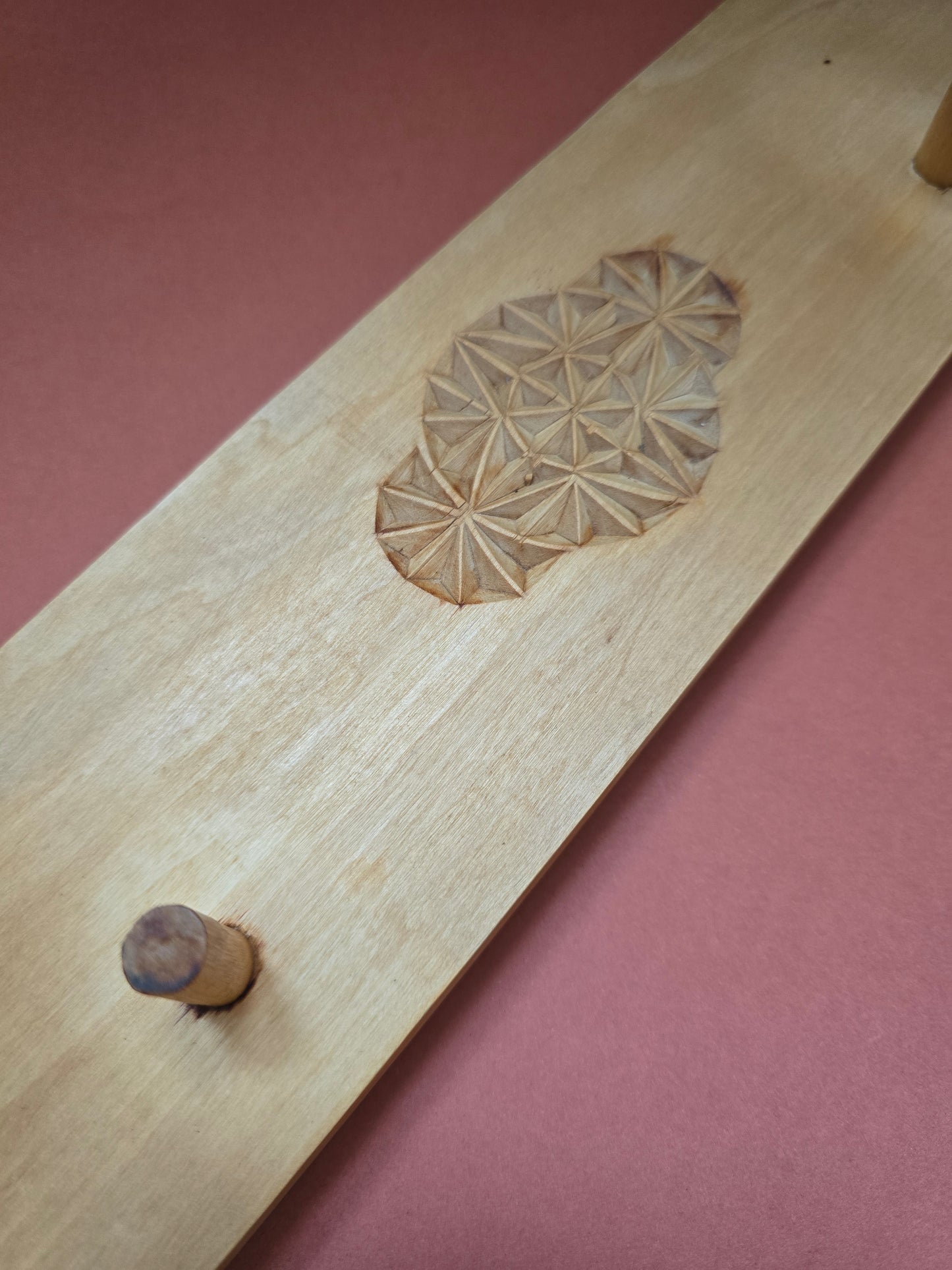 Czech Folk Art Bread Mould Board | Repurposed Wall Hook Rail | Prague | c.1940s–60s