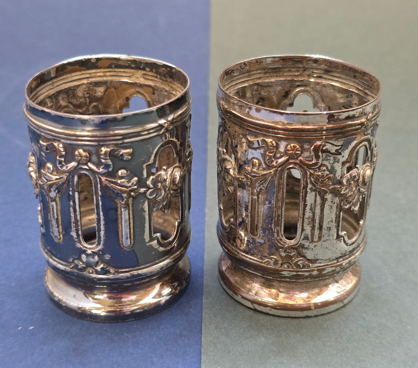 Pair of Dutch Silver-Plated Shot Glass Holders | Regina | Art Nouveau | c.1900