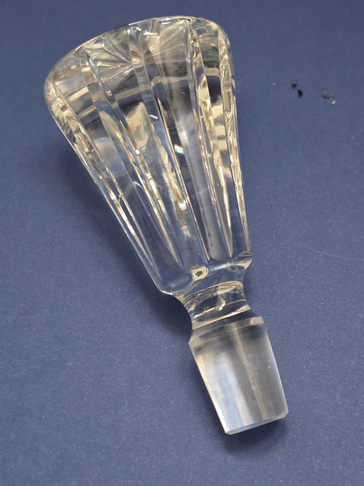 Antique Cut Crystal Decanter with Fan-Cut Stopper & Pinwheel Pattern, c.1920
