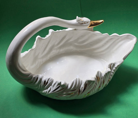 Capodimonte Swan Planter, Fine Italy Hand Made, c.1960s