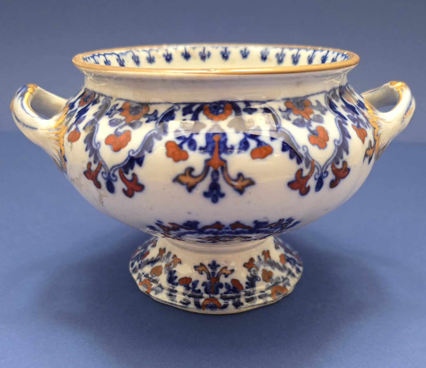 B.B. & Co. Hampton New Stone China Imari Footed Bowl c.1860 – Victorian Antique