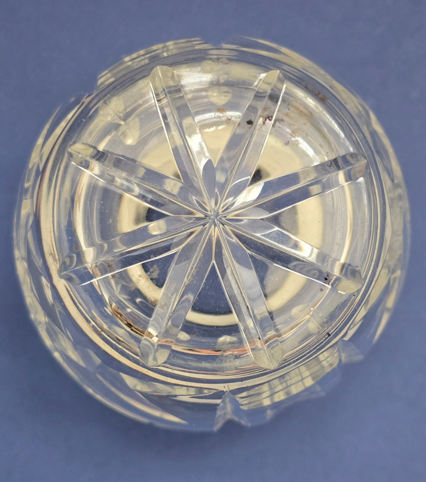 Antique Cut Crystal Vase with Sterling Silver 925 Rim by Wilhelm Binder, c.1910–1930